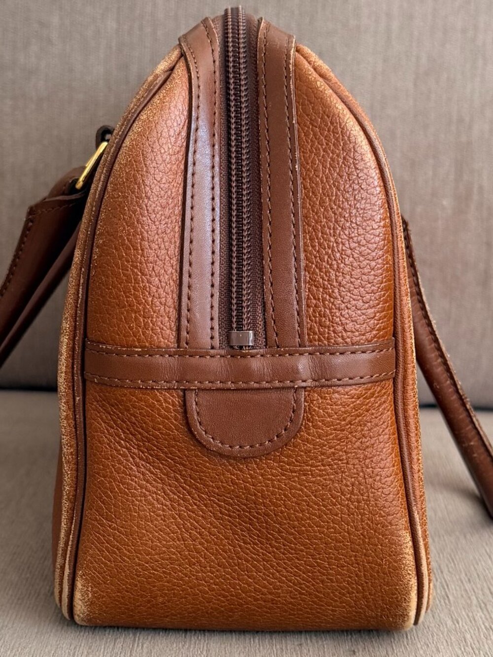 Burberry Brown Leather Boston Satchel Bag Vintage - Picture 4 of 6